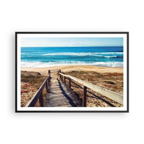 Poster in een zwarte lijst - Loop maar! - 100x70 cm