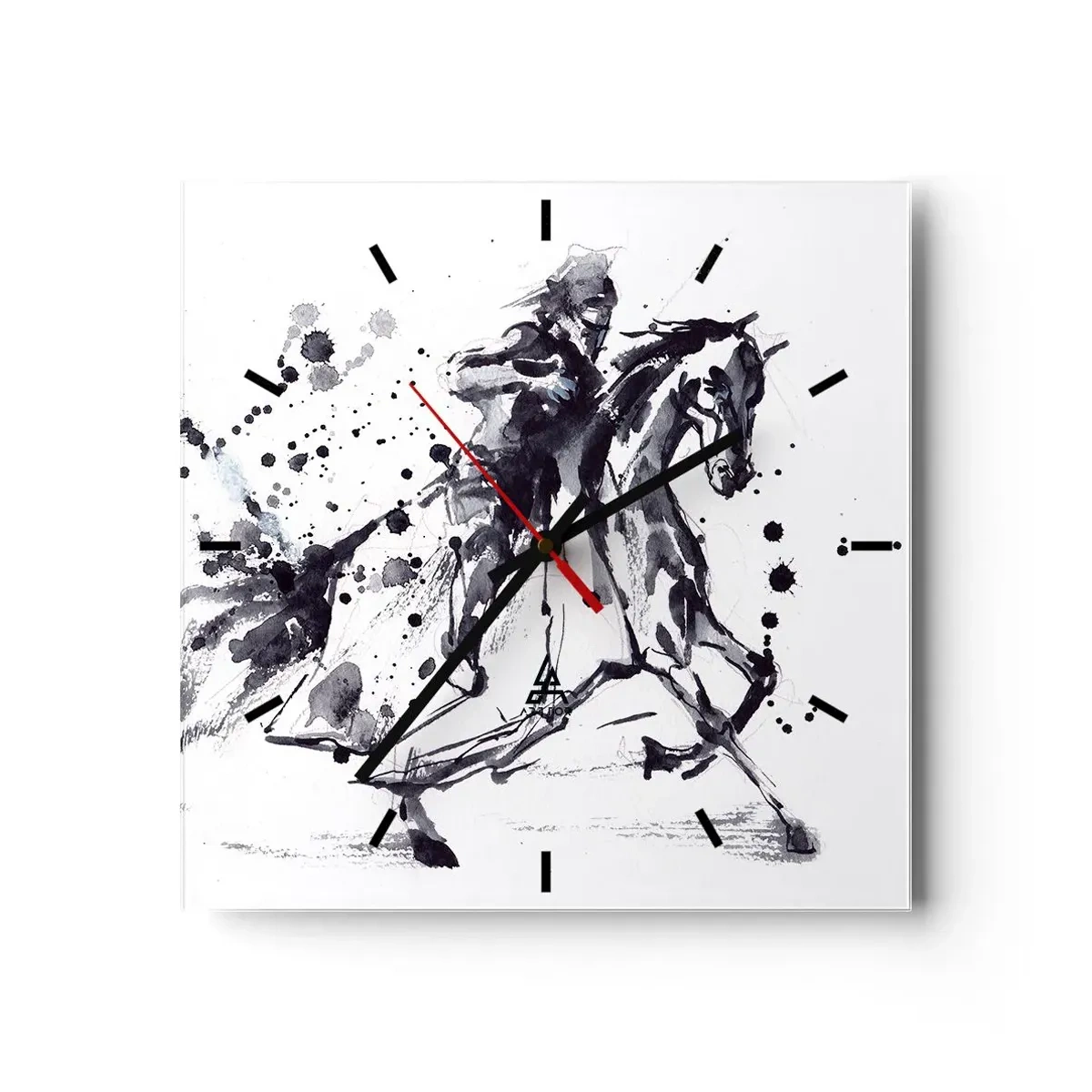 Wandklok - Klok - Zwarte ridder - 40x40 cm