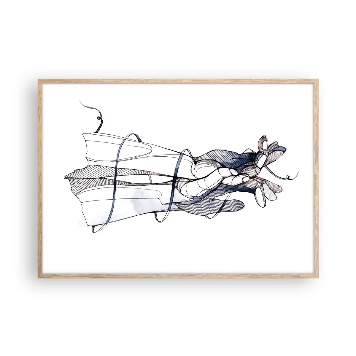 Een poster in een licht eiken lijst - Touch-studie - 100x70 cm