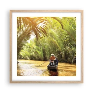 Een poster in een licht eiken lijst - Een palmravijn langs - 50x50 cm