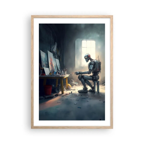 Een poster in een licht eiken lijst - De scheppingsdaad - 50x70 cm