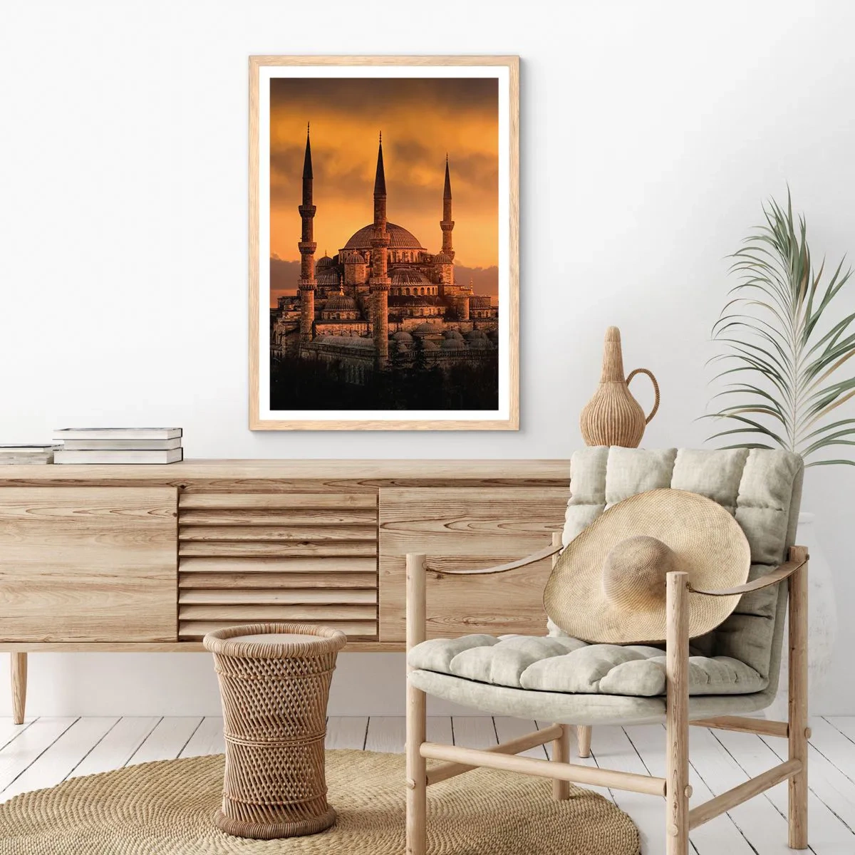 Een poster in een licht eiken lijst - God is geweldig - 30x40 cm