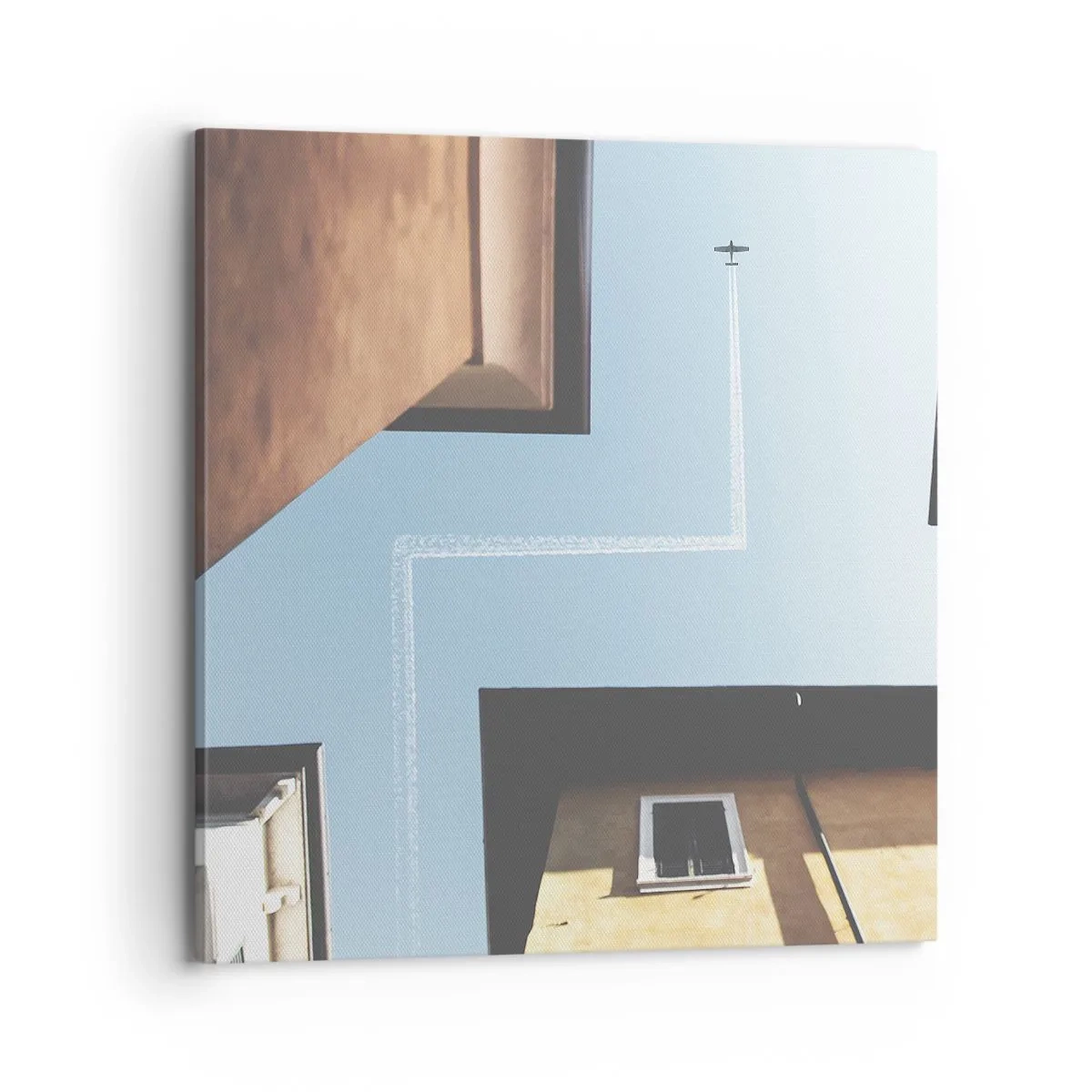 Schilderen op canvas - Boven het doolhof van de stad - 70x70 cm