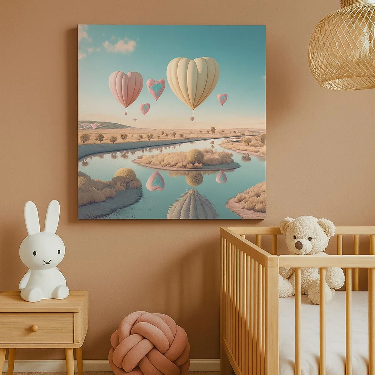 Schilderen op canvas - Liefde laat je vliegen - 30x30 cm