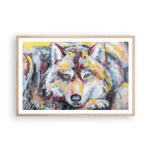 Een poster in een licht eiken lijst - Gemoedsrust onder dierbaren - 91x61 cm