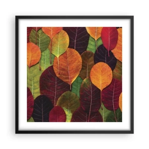 Poster in een zwarte lijst - Herfst mozaïek - 50x50 cm
