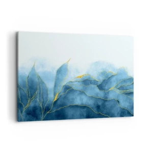 Schilderen op canvas - Blauw in goud - 120x80 cm