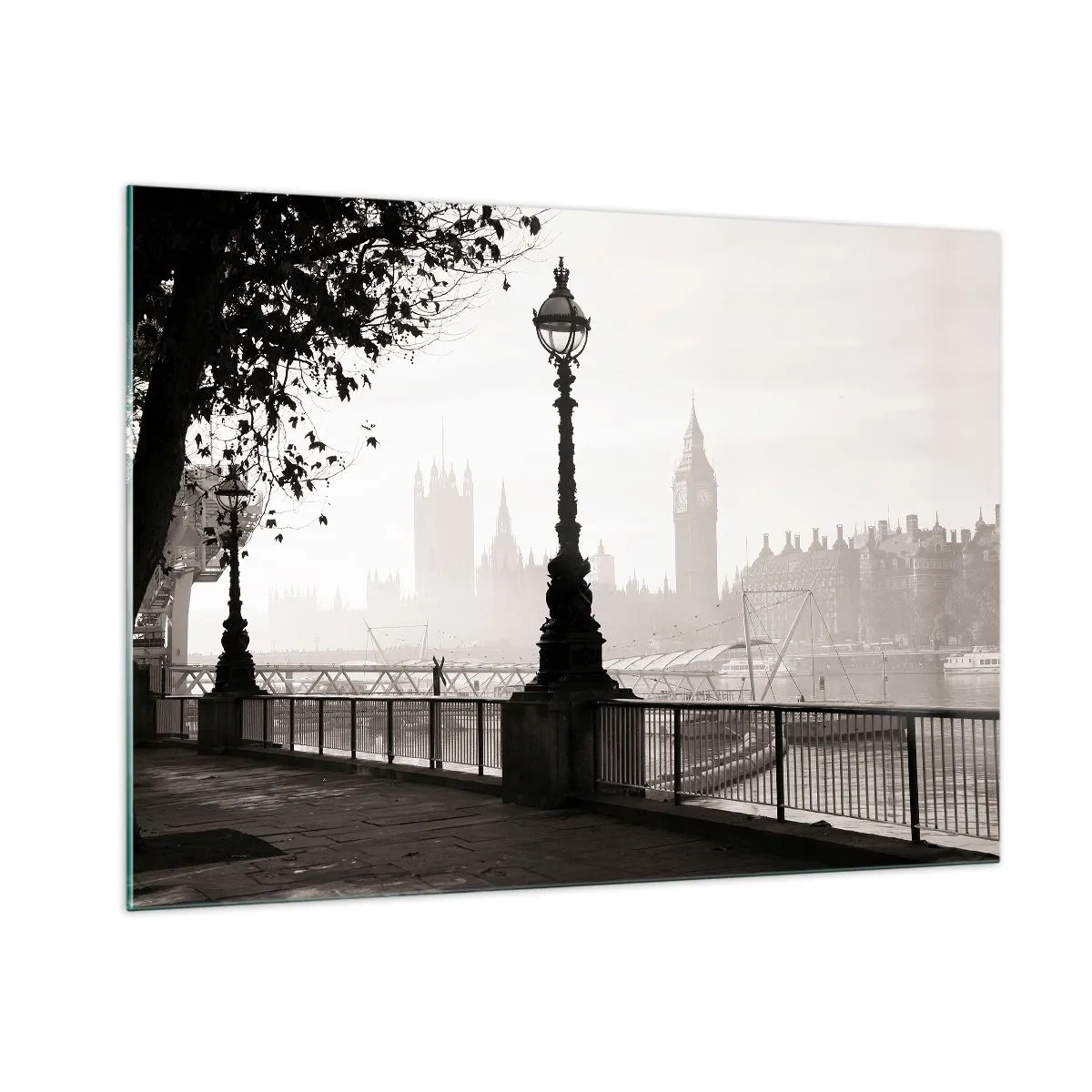 Schilderen op glas - Ochtend in Londen - 100x70 cm