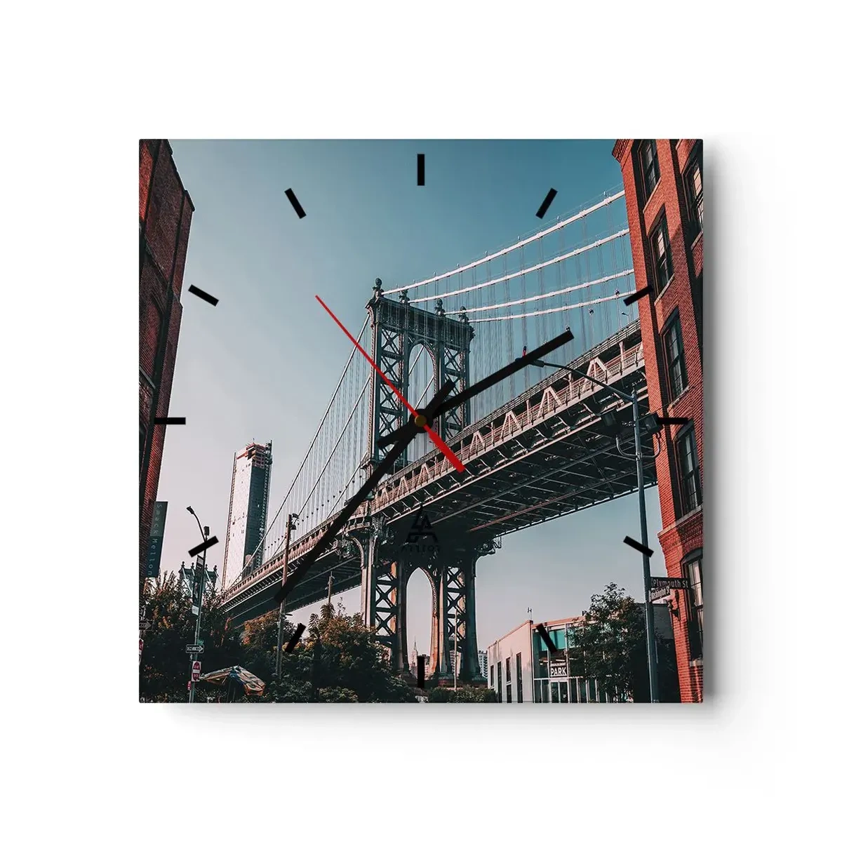 Wandklok - Klok - Over de golven van de stad - 30x30 cm