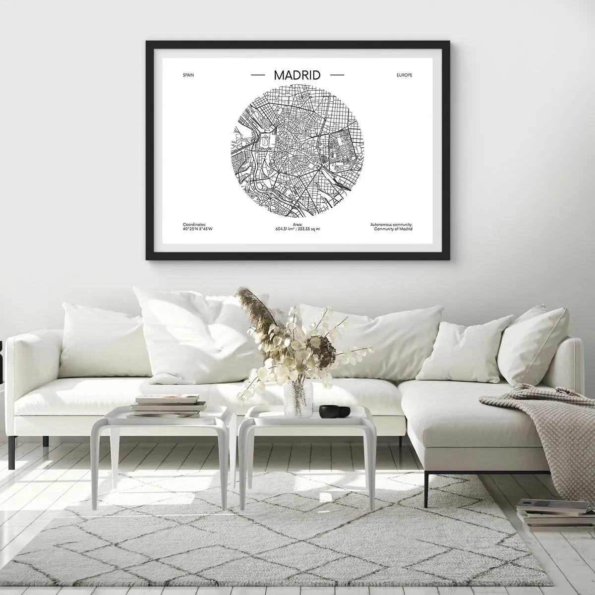 Poster in een zwarte lijst - Anatomie van Madrid - 70x50 cm
