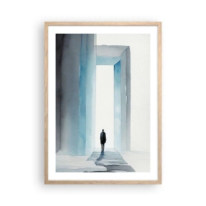 Een poster in een licht eiken lijst - Leef zonder grenzen - 50x70 cm