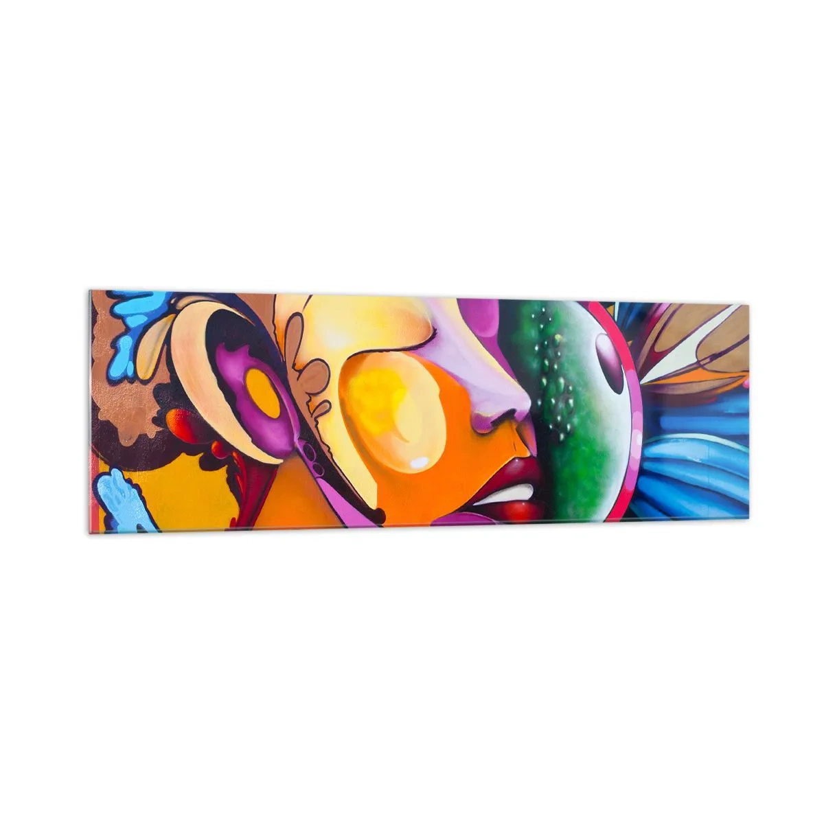 Schilderen op glas - Aanraken met kleur - 160x50 cm