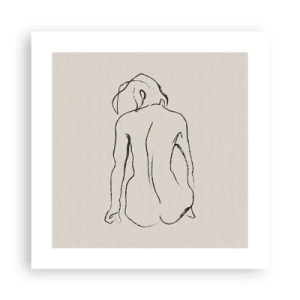 Poster - Naakt meisje - 40x40 cm