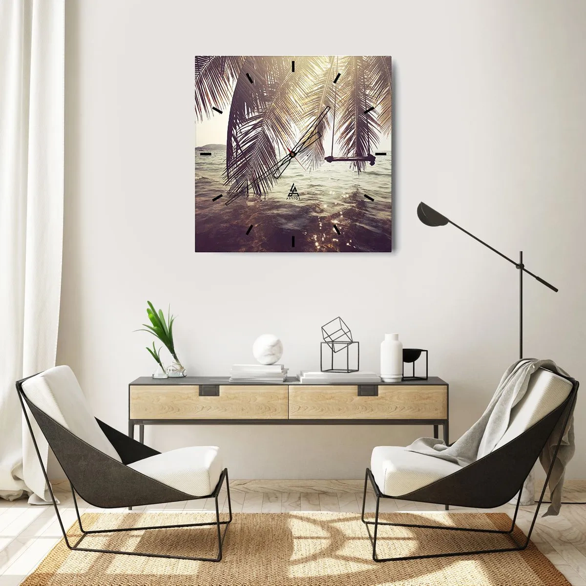 Wandklok - Klok - Je kunt naar believen in de wolken slingeren - 30x30 cm