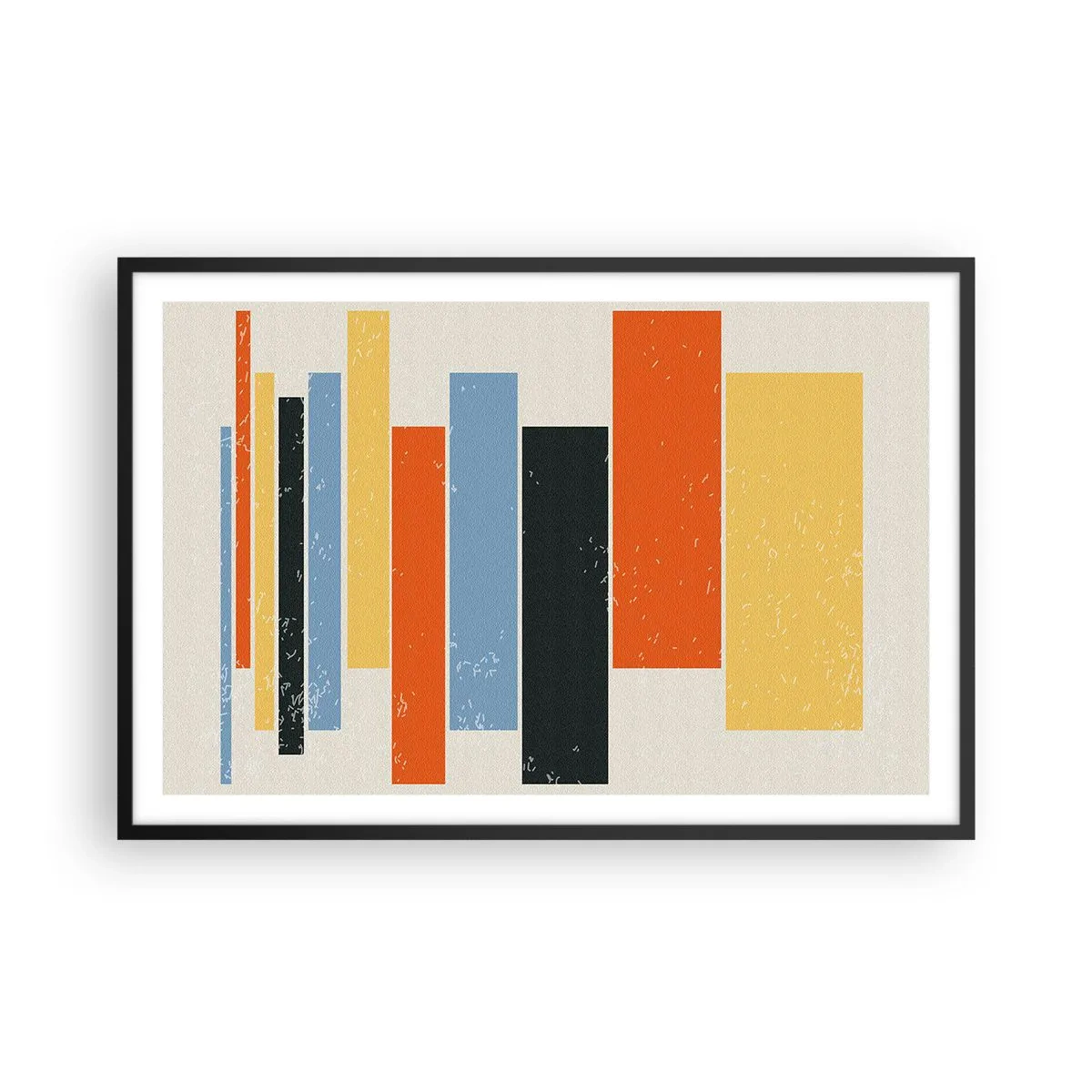 Poster in een zwarte lijst - Muzieknotatie - 91x61 cm