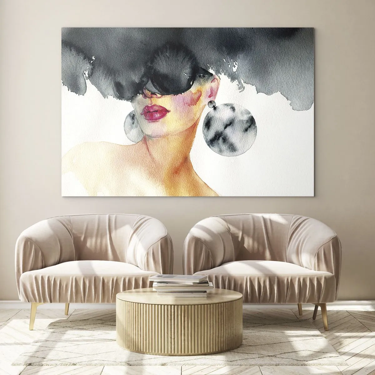 Schilderen op glas - Het geheim van elegantie - 100x70 cm