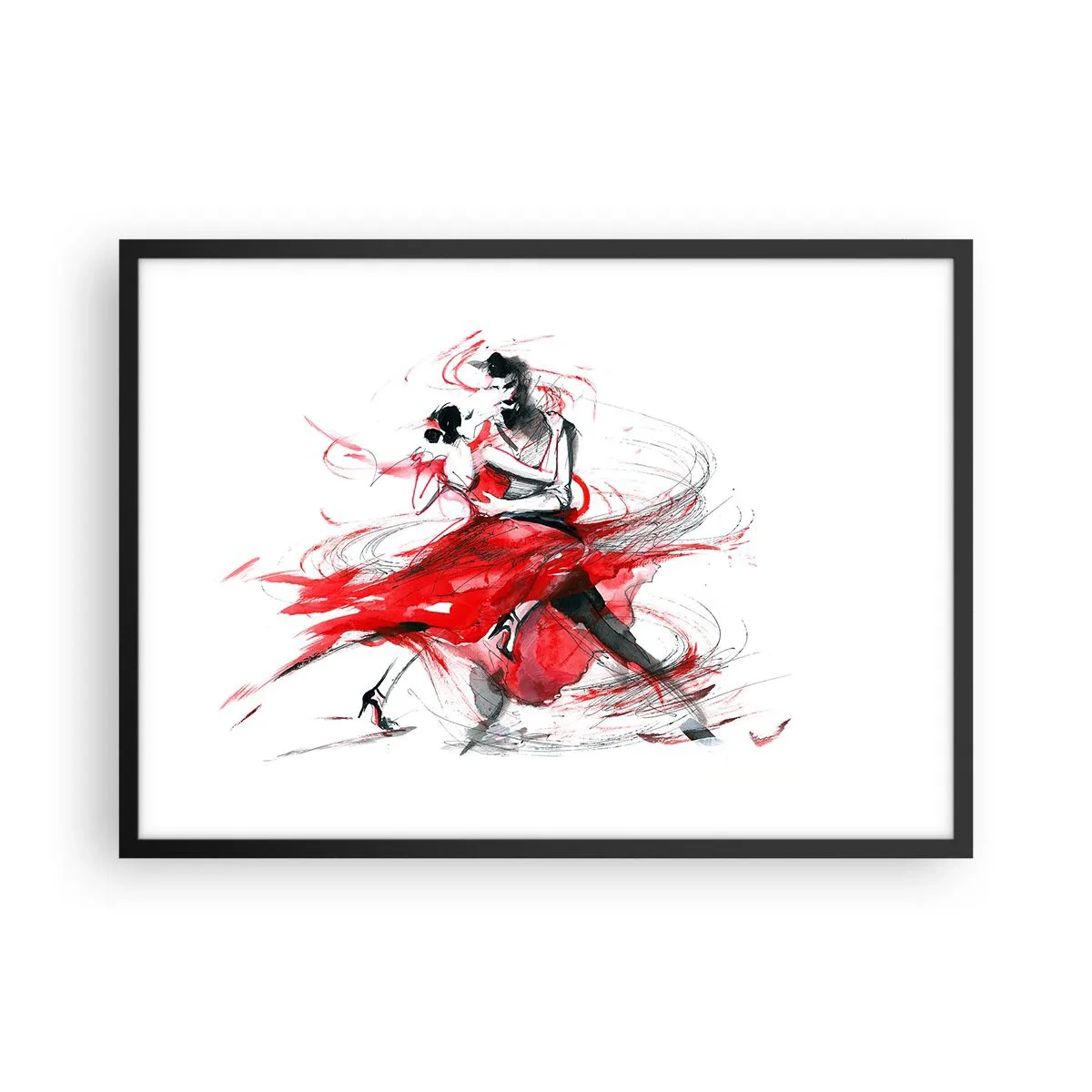 Poster in een zwarte lijst - Tango - het ritme van passie - 70x50 cm