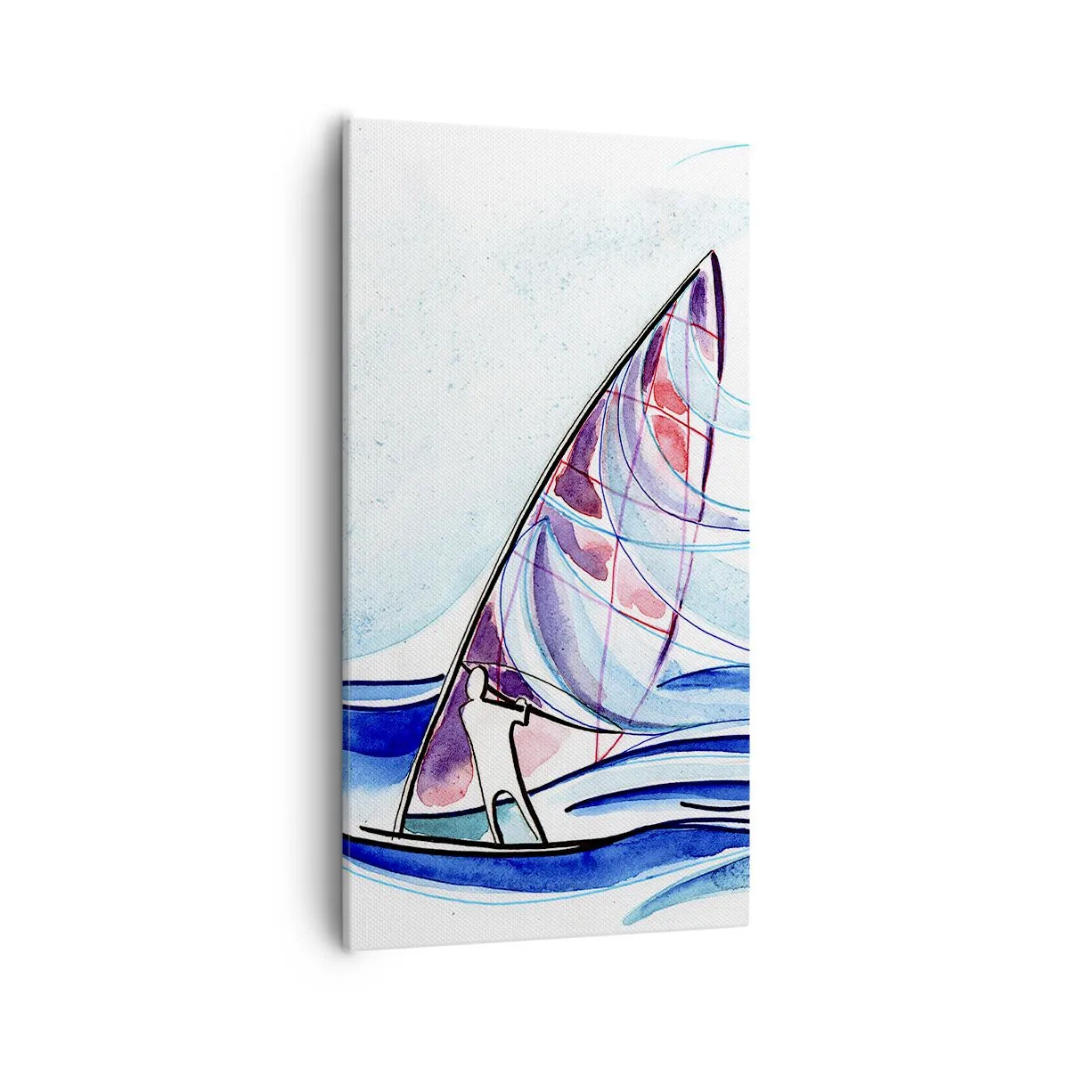 Schilderen op canvas - Met de wind op het ritme van de golven - 55x100 cm