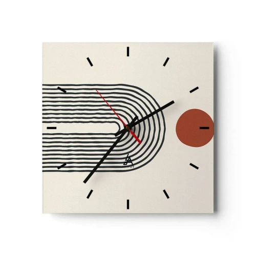 Wandklok - Klok - Magnetisme van vormen en kleuren - 30x30 cm