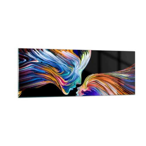 Schilderen op glas - Een samensmelting van energie en licht - 140x50 cm