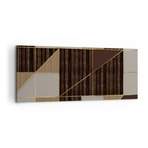 Schilderen op canvas - Een mozaïek van bruin en goud - 100x40 cm