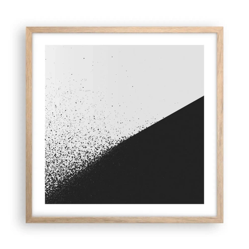 Een poster in een licht eiken lijst - Steeds sneller, meer en meer - 50x50 cm