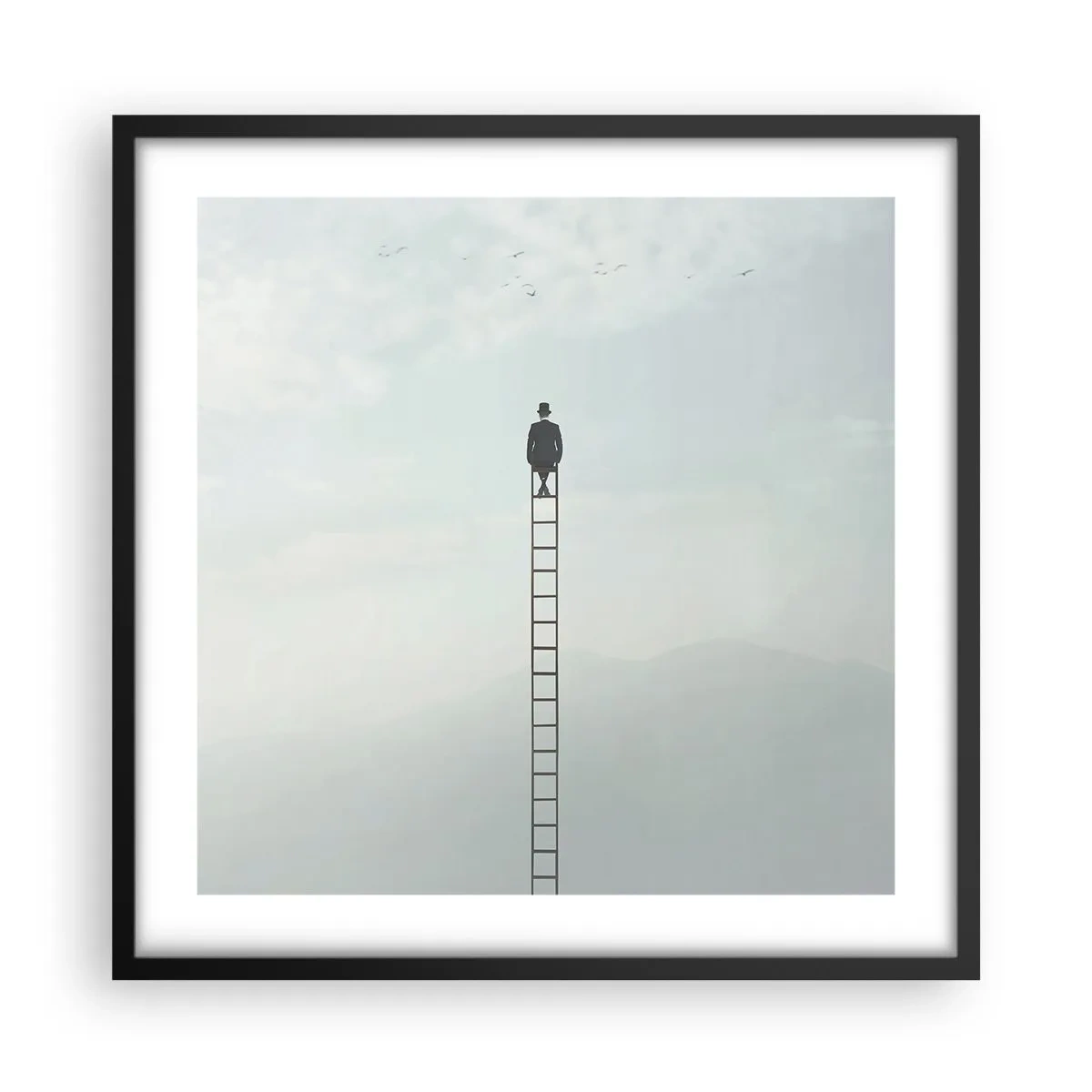 Poster in een zwarte lijst - Stap verder op! - 50x50 cm