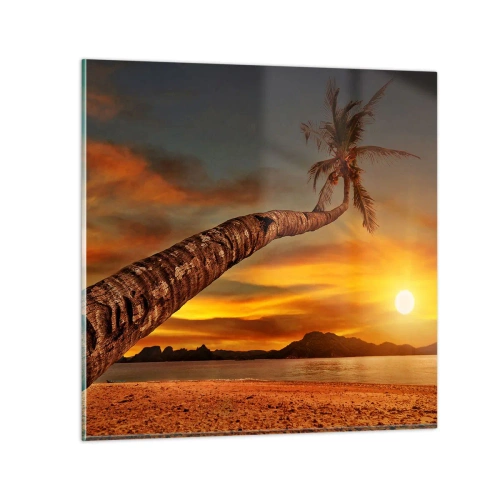Schilderen op glas - Exotische vakantie, Caribisch avontuur - 30x30 cm