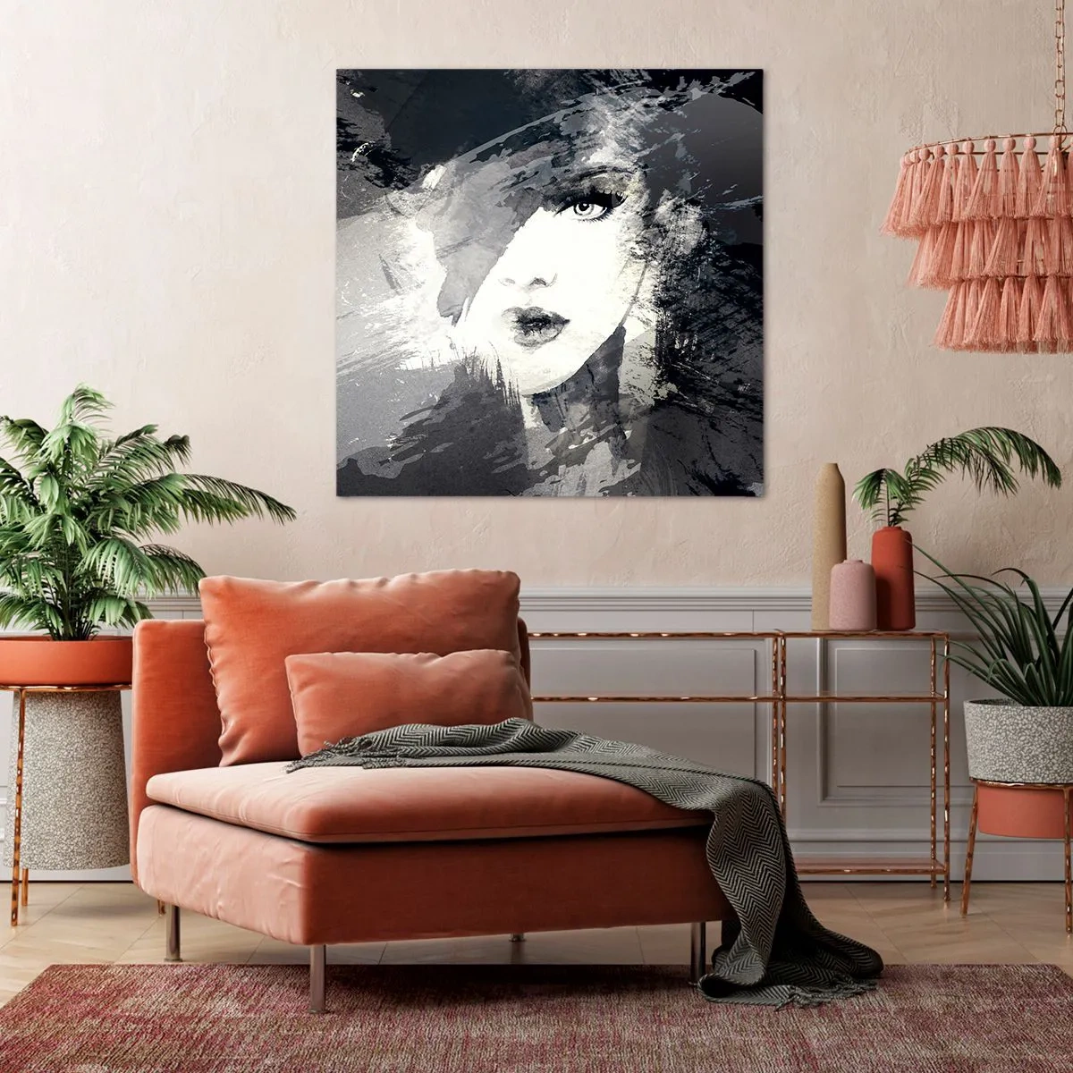 Schilderen op canvas - Achter een grijze sluier - 70x70 cm