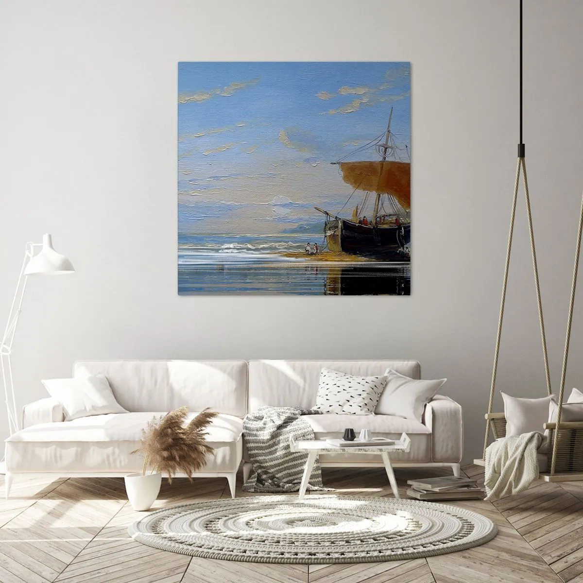 Schilderen op canvas - Water, bodem, lucht - 50x50 cm