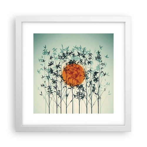 Poster in een witte lijst - Japanse zon - 30x30 cm