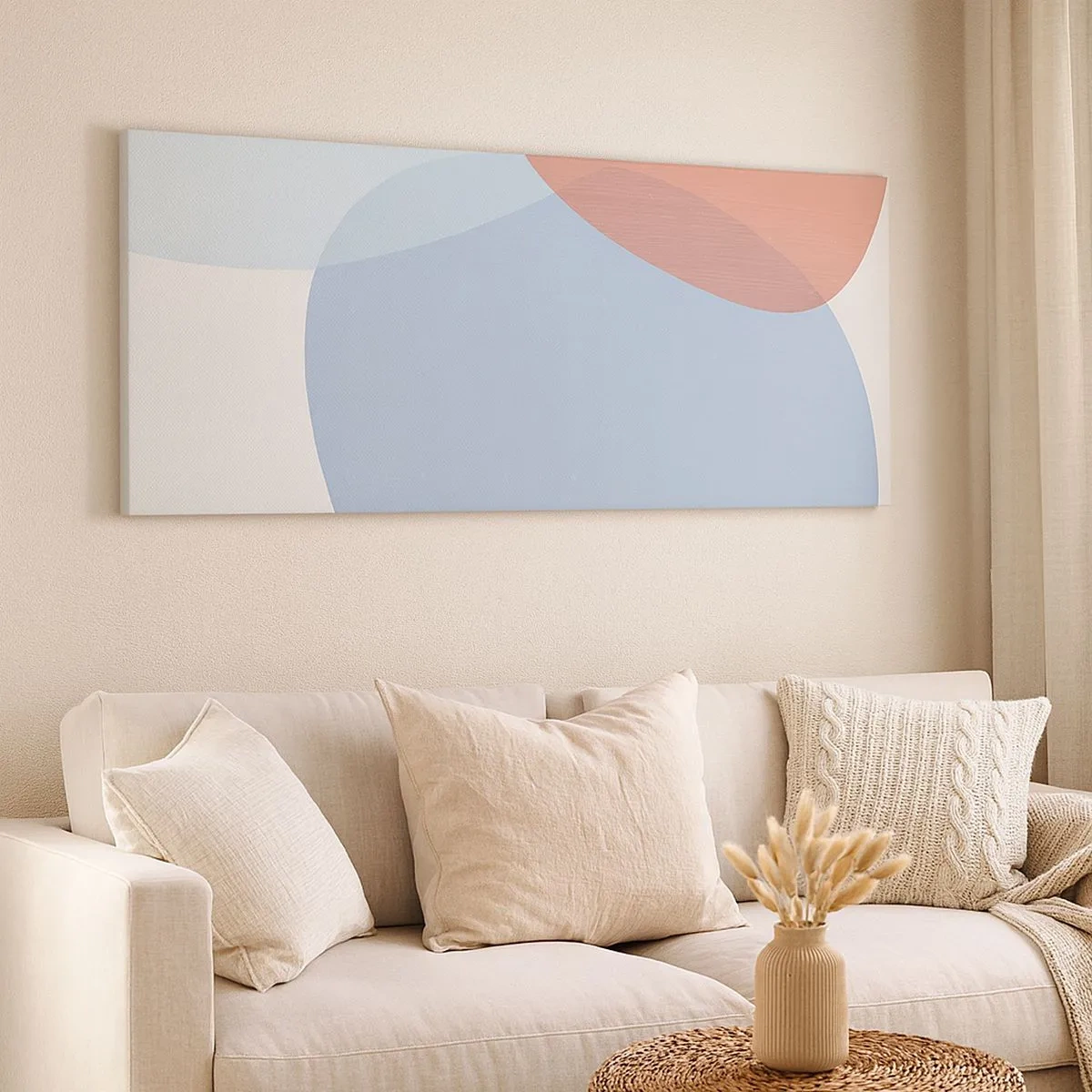 Schilderen op canvas - Pastelkleurige relaties - 100x40 cm