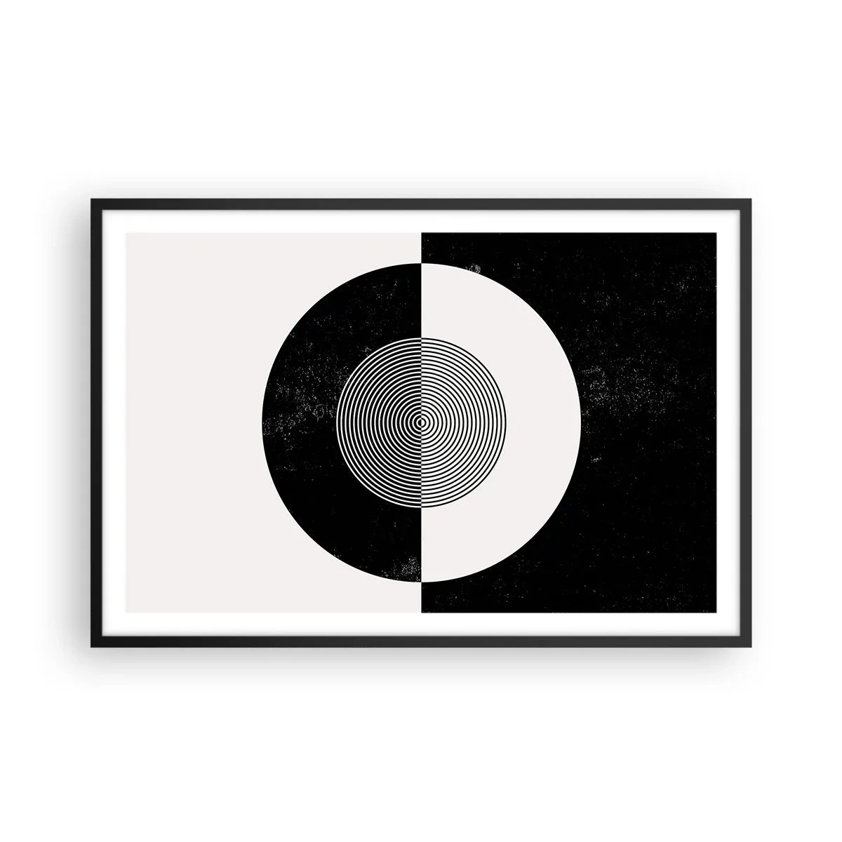 Poster in een zwarte lijst - Harmonie in zwart-wit - 91x61 cm