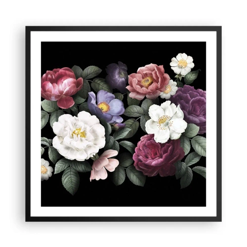 Poster in een zwarte lijst - Uit de Engelse tuin - 60x60 cm