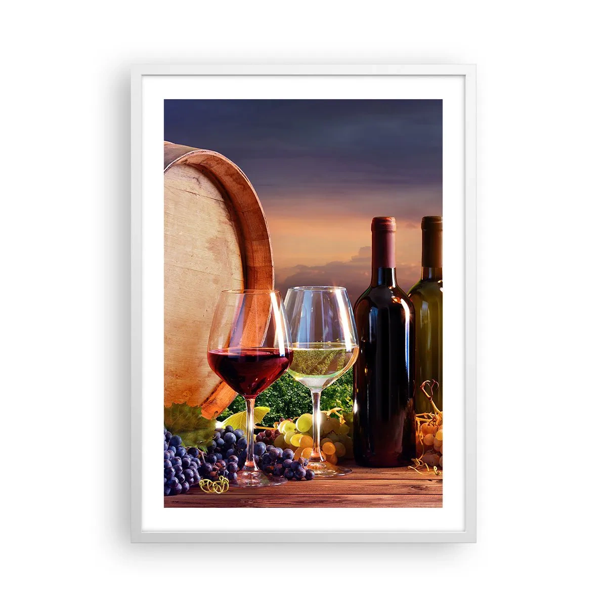 Poster in een witte lijst - Het leven smaakt hier - 50x70 cm