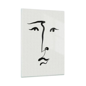 Schilderen op glas - Portret met één lijn - 50x70 cm