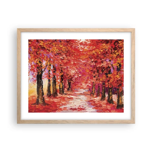Een poster in een licht eiken lijst - Herfst impressie - 50x40 cm