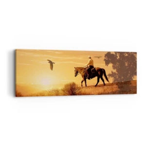 Schilderen op canvas - Alleen over de prairie - 90x30 cm