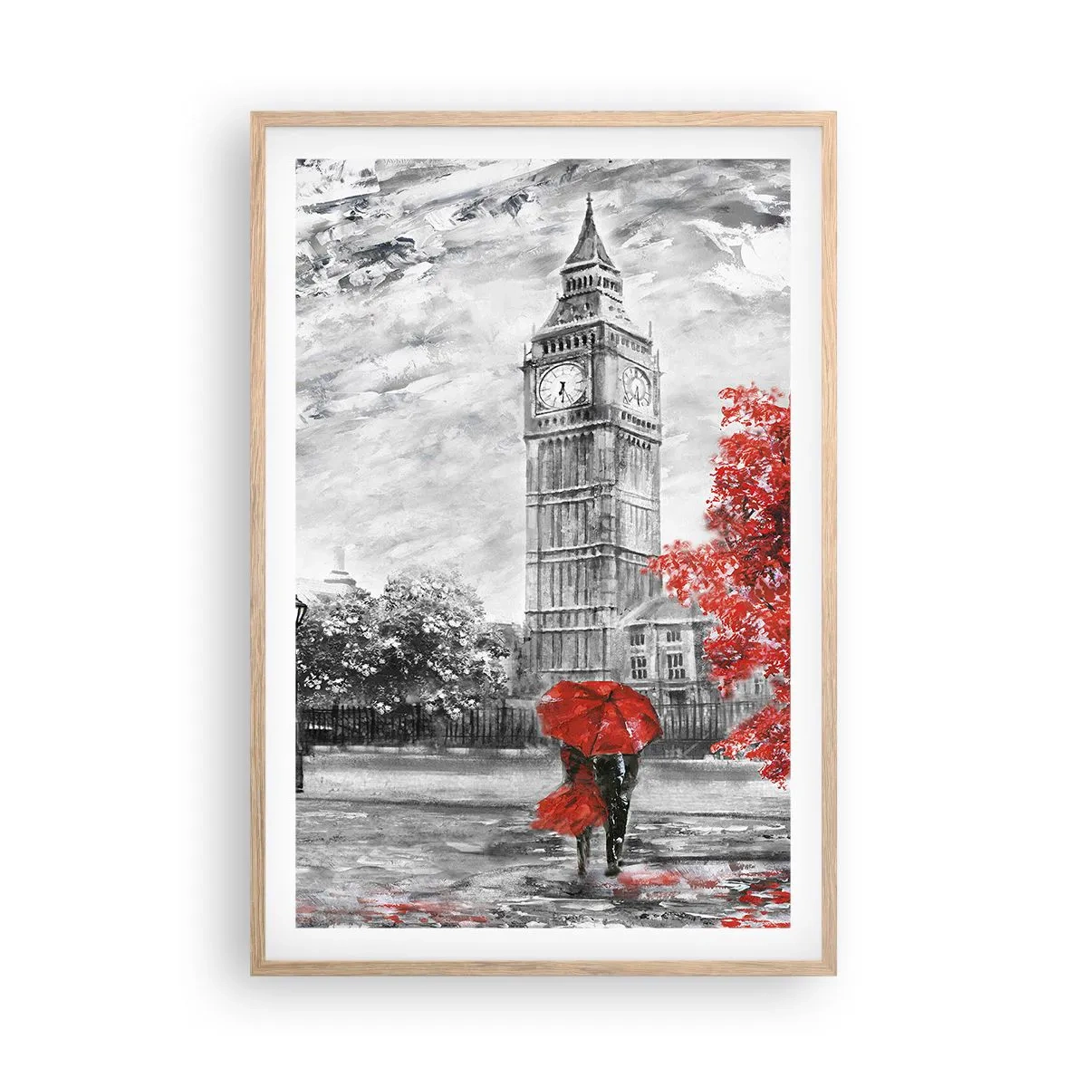 Een poster in een licht eiken lijst - Een spannende dag - 61x91 cm