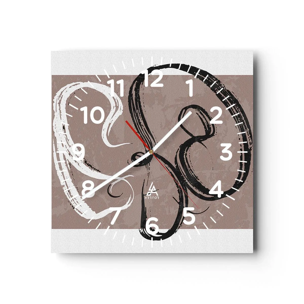 Wandklok - Klok - Compositie – de zoektocht naar volheid - 40x40 cm