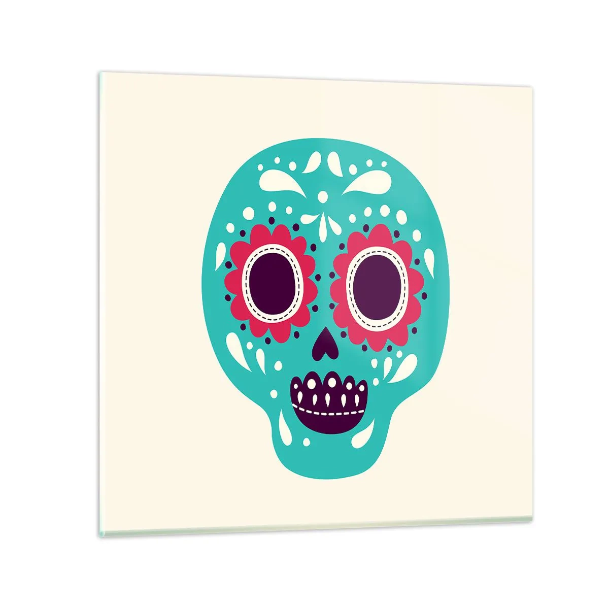 Schilderen op glas - Leven – plezier tot de dood - 30x30 cm