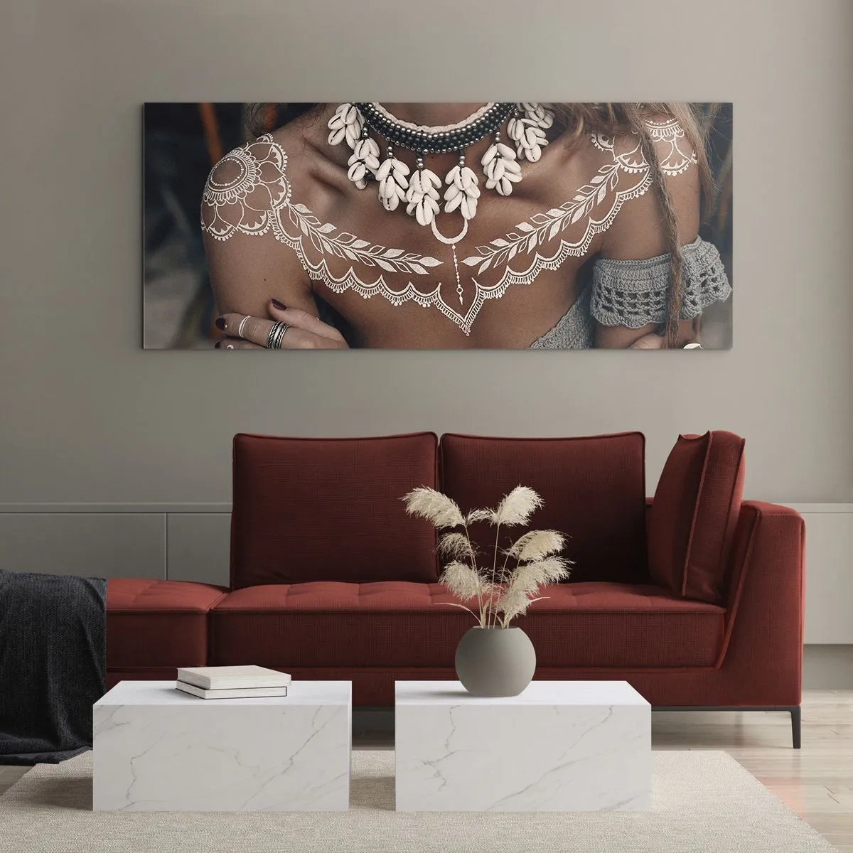 Schilderen op glas - Talismannen, rituelen van vrouwelijkheid - 120x50 cm
