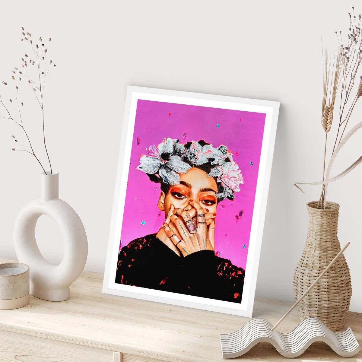 Poster in een witte lijst - Een beetje gek - 40x50 cm