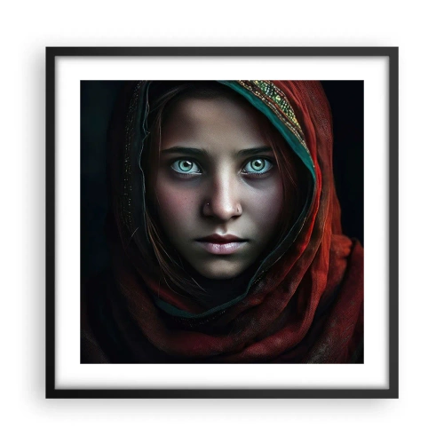 Poster in een zwarte lijst - Oosterse prinses - 50x50 cm
