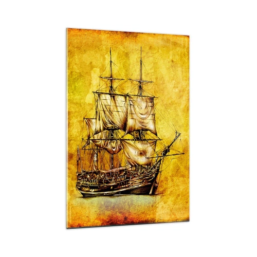 Schilderen op glas - Richting Tortuga! - 70x100 cm