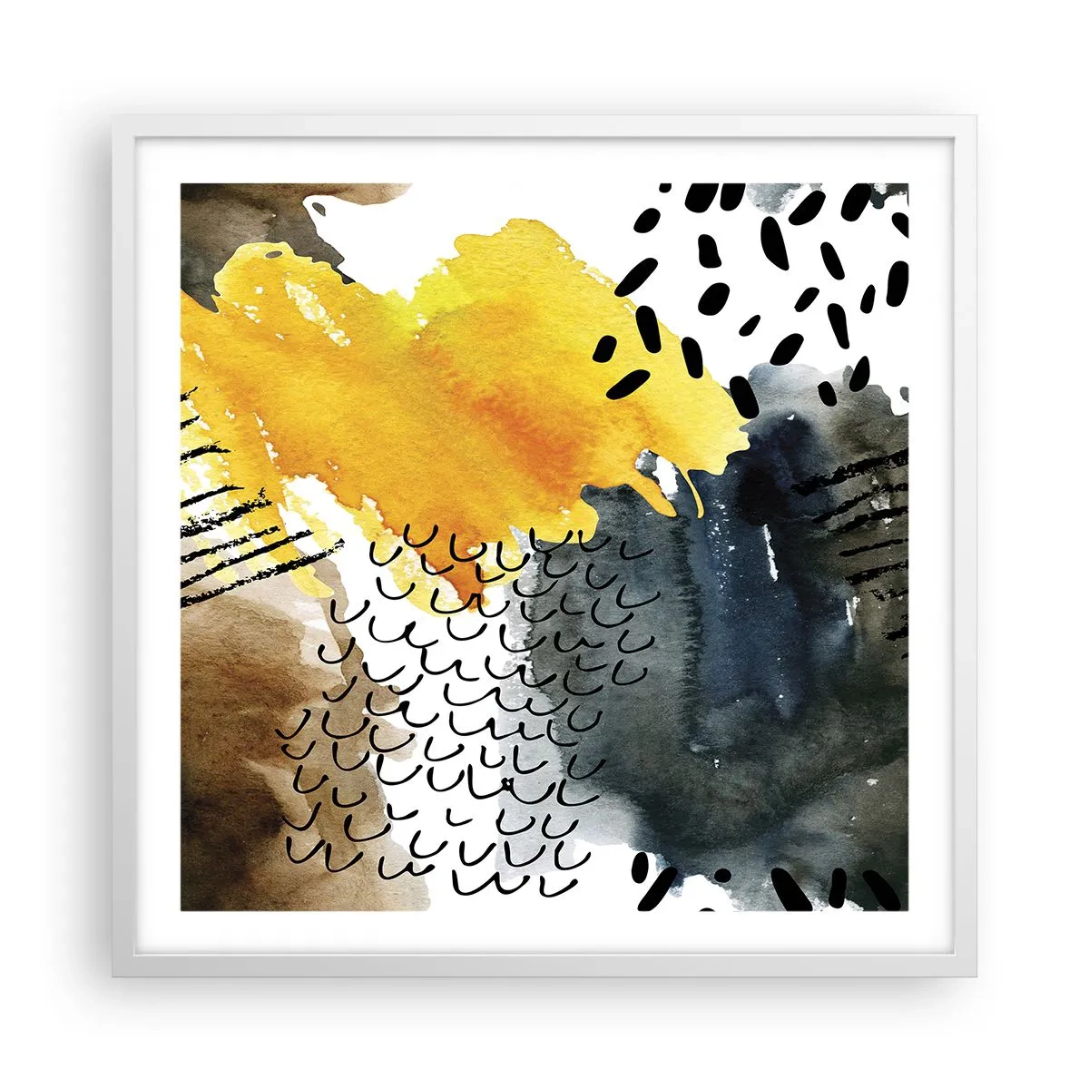 Poster in een witte lijst - Een ontmoeting van de elementen - 60x60 cm