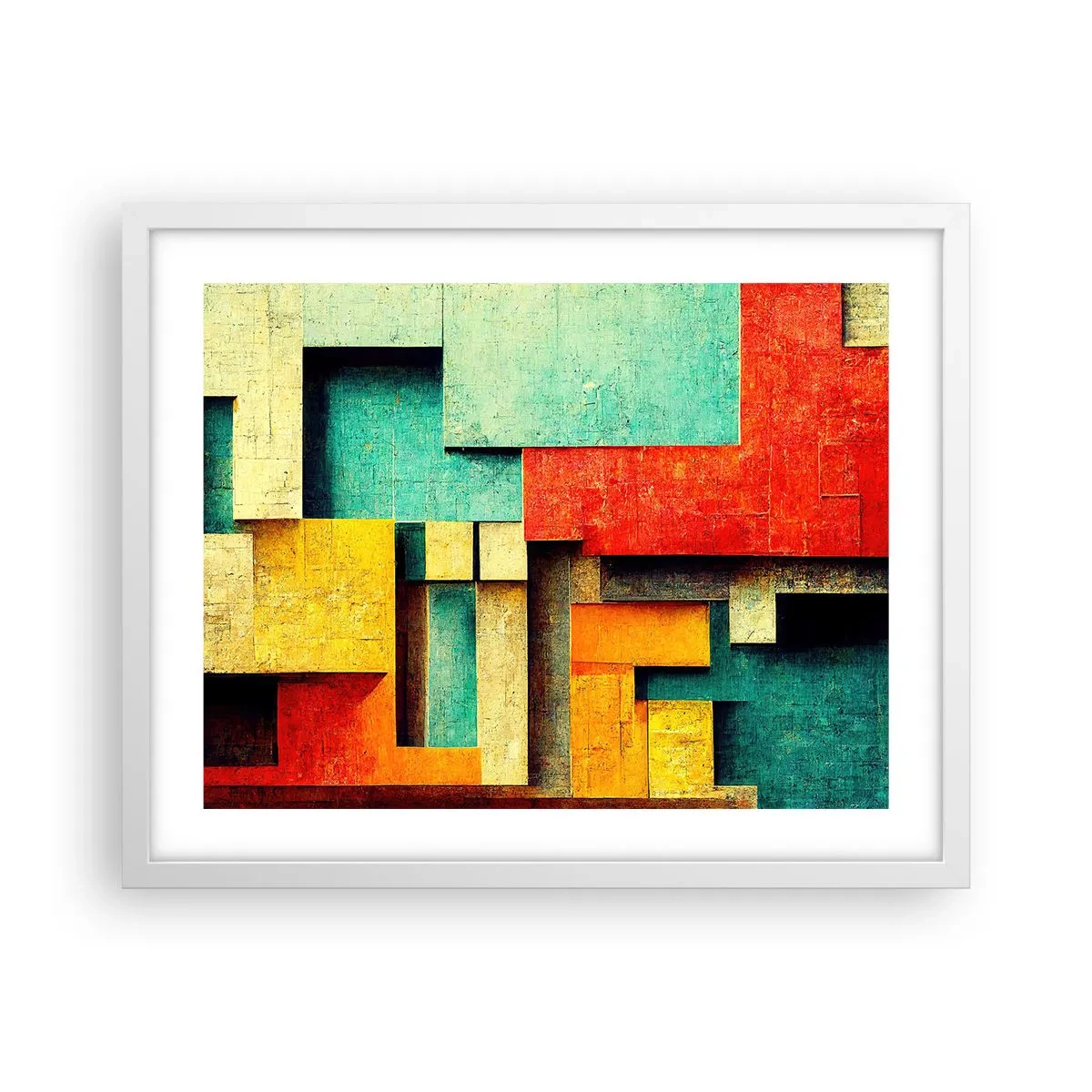 Poster in een witte lijst - Festival van rechte hoeken - 50x40 cm