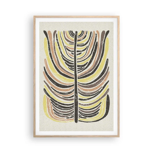 Een poster in een licht eiken lijst - Abstractie vol leven - 70x100 cm