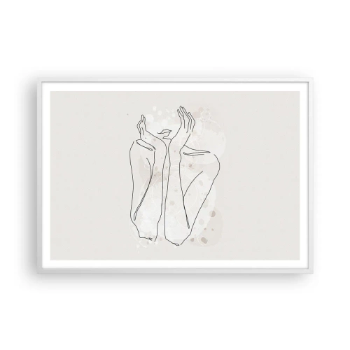 Poster in een witte lijst - Een dromerig moment - 100x70 cm