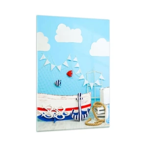 Schilderen op glas - Het verlangen van een kind naar avontuur - 50x70 cm